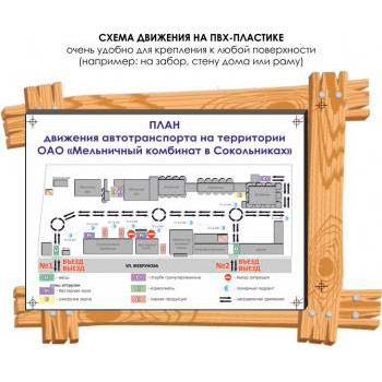 Схема движения автотранспорта (3000х2000 мм, пластик 4 мм)