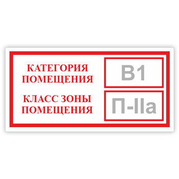 Знак «Категория помещения, класс зоны помещения», B05.1 (пленка, 300х150 мм)